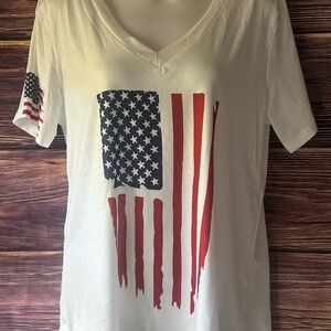Patriotic Flag Print Women's Top